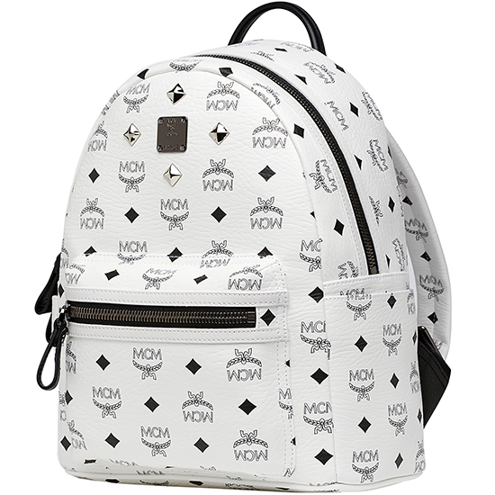 [MCM] Genuine Small Backpack STARK White Leather New Line MMK3SVE62WT | eBay